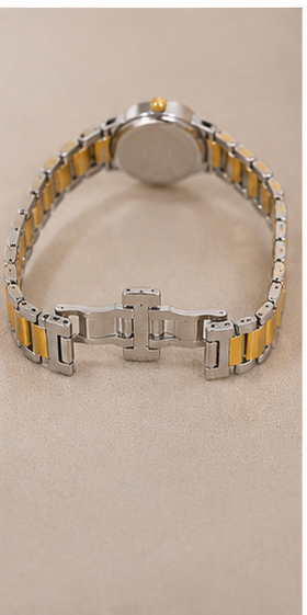 IEKE Women’s Luxury Two-Tone Watch – Elegant Gold & Silver Bracelet Watch with Crystal-Accent Case