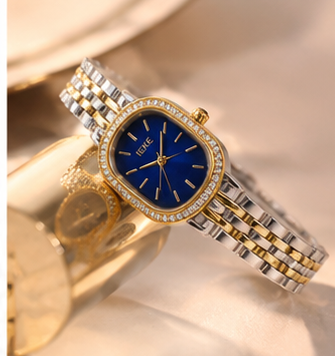 IEKE Women’s Luxury Watch – Elegant Navy Blue Dial & Two-Tone Bracelet