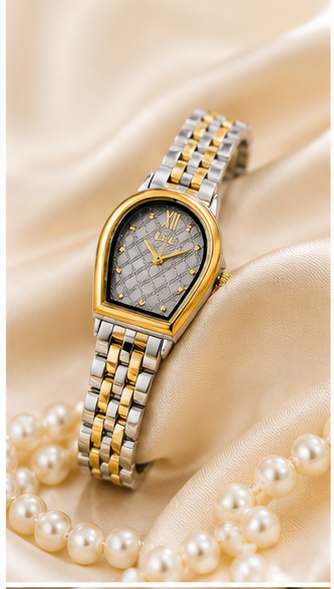 Elegant Women’s Luxury Watch – Two-Tone Gold & Silver Fashion Wristwatch