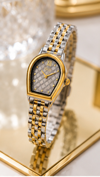 Elegant Women’s Luxury Watch – Two-Tone Gold & Silver Fashion Wristwatch