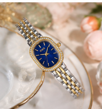 IEKE Women’s Luxury Watch – Elegant Navy Blue Dial & Two-Tone Bracelet
