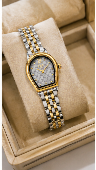 Elegant Women’s Luxury Watch – Two-Tone Gold & Silver Fashion Wristwatch